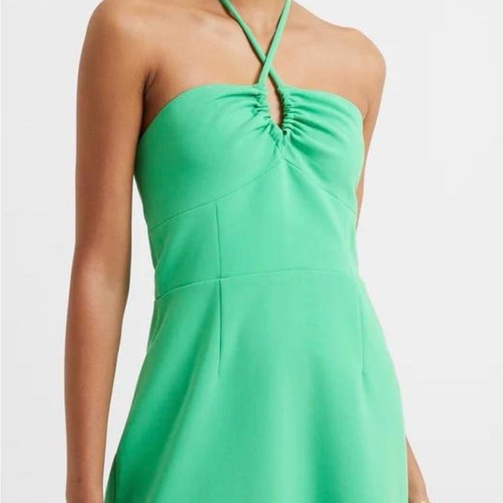 French Connection Strapless Green Dress